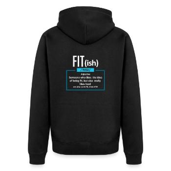 Funny exercise Shirt - Unisex Premium Organic Zip Hoodie - black - Back - Nico (187cm)