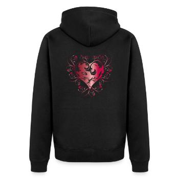 heart red - Veste à capuche bio Premium Unisexe - noir - Dos - Nico (187cm)