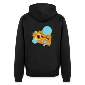 salmon - Unisex Premium Organic Zip Hoodie - black - Back - Nico (187cm)