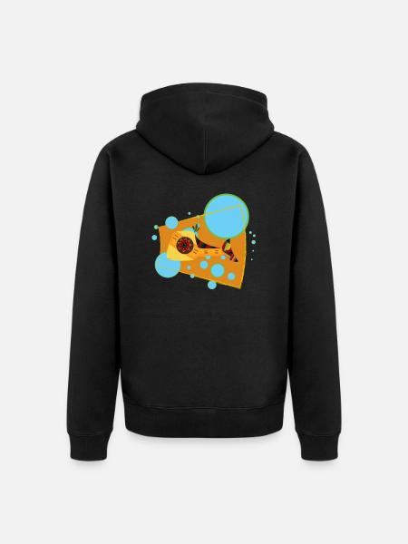 salmon - Unisex Premium Organic Zip Hoodie - black