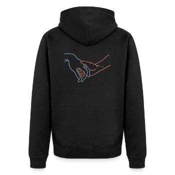 Hände - Unisex Premium Bio Zip Hoodie - Schwarz - Hinten - Nico (187cm)