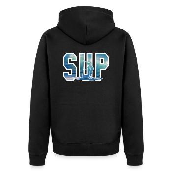 Stand up paddling cadeau standup paddler vague - Veste à capuche bio Premium Unisexe - noir - Dos - Nico (187cm)