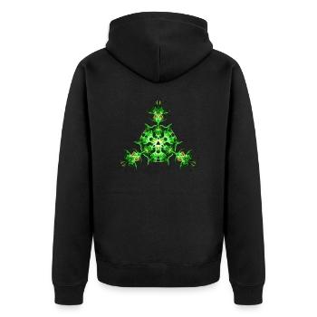 Force Shield, Power, Superhero, Fractal, Energy - Veste à capuche bio Premium Unisexe - noir - Dos - Nico (187cm)