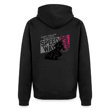 Speedway Racing - Unisex Premium Bio Zip Hoodie - Schwarz - Hinten - Nico (187cm)