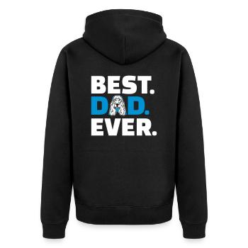 Cocker Spaniel - Unisex Premium Organic Zip Hoodie - black - Back - Nico (187cm)