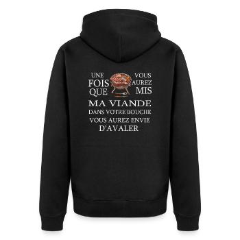 Viande Barbecue Gril - Veste à capuche bio Premium Unisexe - noir - Dos - Nico (187cm)