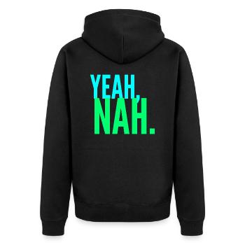 Ouais non, Adolescent Meme, Citation sarcastique - Veste à capuche bio Premium Unisexe - noir - Dos - Nico (187cm)