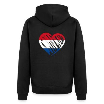 Pays-Bas Netherlands Nederland Flagge Herz - Veste à capuche bio Premium Unisexe - noir - Dos - Nico (187cm)