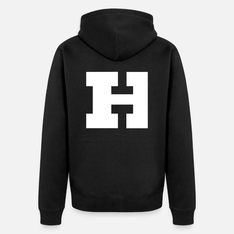 harvard H varsity - Unisex Premium Bio Zip Hoodie - Schwarz
