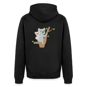 Koala Bears - Unisex Premium Organic Zip Hoodie - black - Back - Nico (187cm)