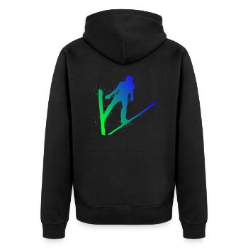 Ski jumping Ski flying Winter sports Ski jumpers - Unisex Premium Organic Zip Hoodie - black - Back - Nico (187cm)
