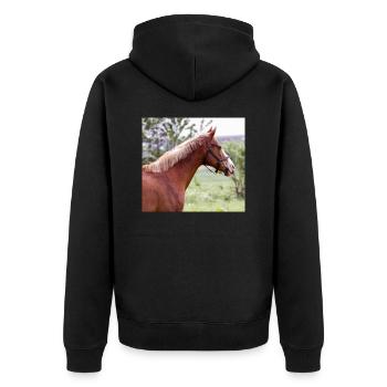 Cheval. Cheval. - Veste à capuche bio Premium Unisexe - noir - Dos - Nico (187cm)