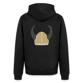 Viking Helmet Scandinavia Viking Ship Holiday - Unisex Premium Organic Zip Hoodie - black - Back - Nico (187cm)