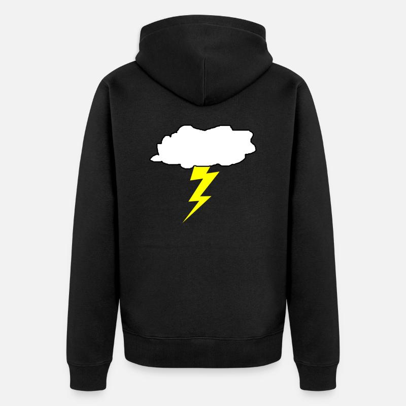thunder - Unisex Premium Organic Zip Hoodie - black