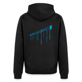 Uncle Godfather Legend Zitat - Unisex Premium Bio Zip Hoodie - Schwarz - Hinten - Nico (187cm)