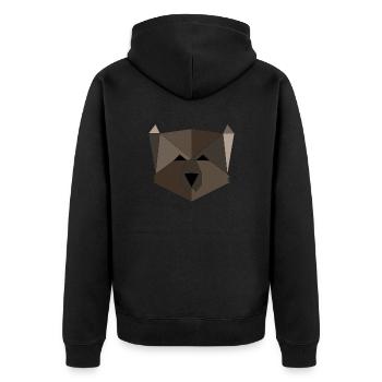 Ours géométrique - Veste à capuche bio Premium Unisexe - noir - Dos - Nico (187cm)