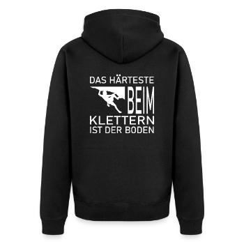 climbing - Unisex Premium Bio Zip Hoodie - Schwarz - Hinten - Nico (187cm)