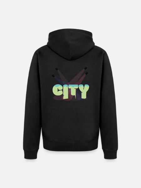 City - Unisex Premium Bio Zip Hoodie - Schwarz