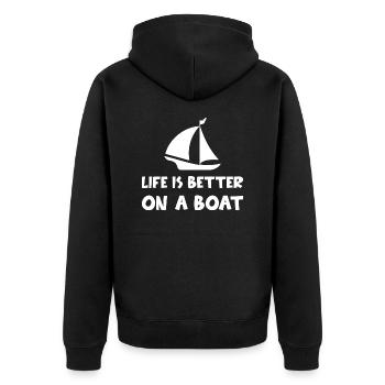 La vie est meilleure sur un bateau - Veste à capuche bio Premium Unisexe - noir - Dos - Nico (187cm)