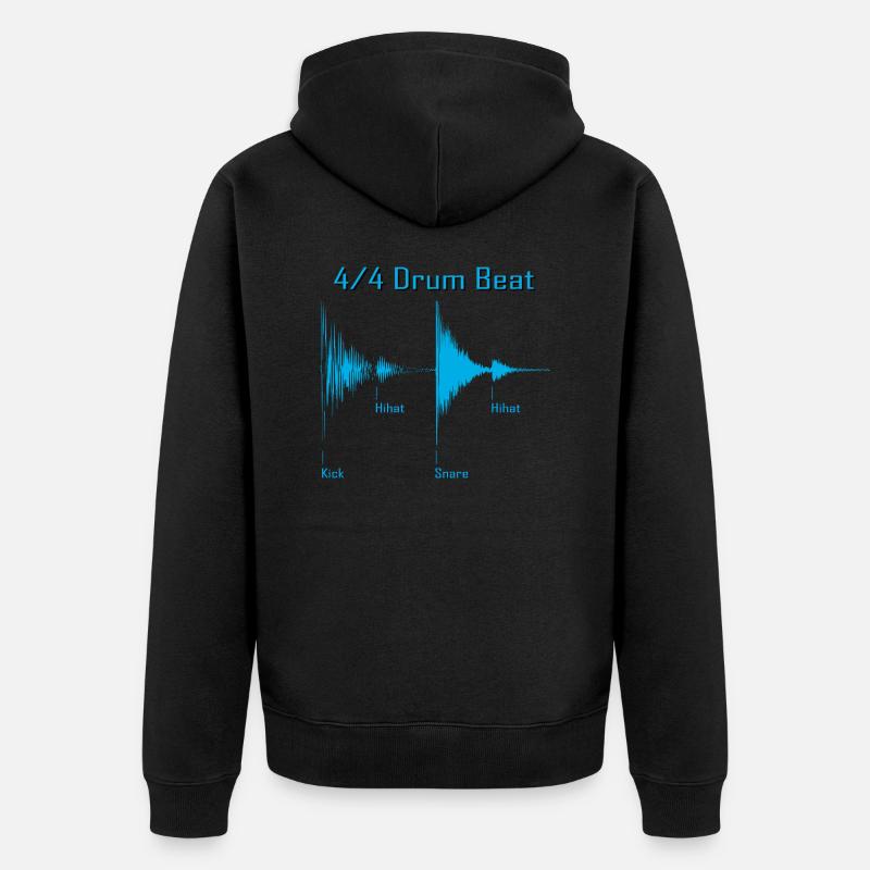 Drumbeat waveform - Unisex Premium Bio Zip Hoodie - Schwarz
