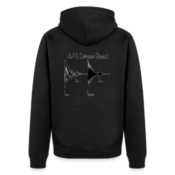 Drumbeat - Unisex Premium Bio Zip Hoodie - Schwarz - Hinten - Nico (187cm)