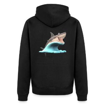 Shark Wave Water Ocean Sea - Veste à capuche bio Premium Unisexe - noir - Dos - Nico (187cm)