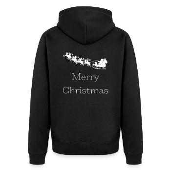 Merry Christmas - Unisex Premium Bio Zip Hoodie - Schwarz - Hinten - Nico (187cm)