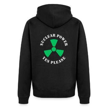 Nuclear Power, Yes Please, Nuclear Energy - Unisex Premium Organic Zip Hoodie - black - Back - Nico (187cm)