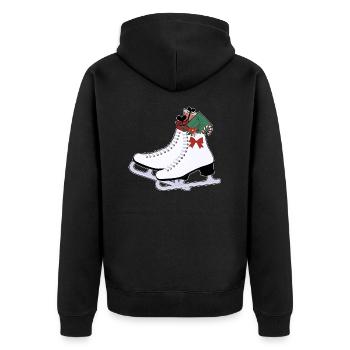 Ice skates Christmas - Unisex Premium Organic Zip Hoodie - black - Back - Nico (187cm)