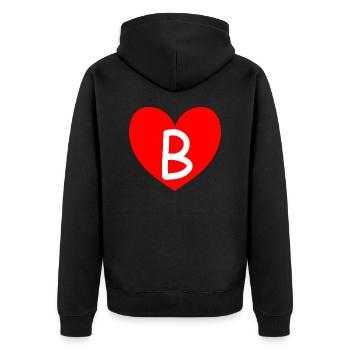 I love you very much b - Unisex Premium Organic Zip Hoodie - black - Back - Nico (187cm)