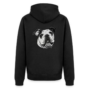 Bulldog français chien anglais 5 - Veste à capuche bio Premium Unisexe - noir - Dos - Nico (187cm)