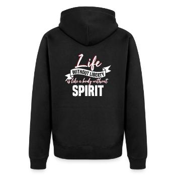 LA VIE SANS FOIE EST COMME UN CORPS SANS - Veste à capuche bio Premium Unisexe - noir - Dos - Nico (187cm)