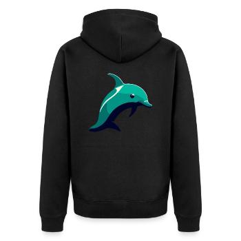 Dauphin - Veste à capuche bio Premium Unisexe - noir - Dos - Nico (187cm)