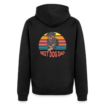 Bester Hundevater von Rottweiler T-Shirt - Unisex Premium Bio Zip Hoodie - Schwarz - Hinten - Nico (187cm)