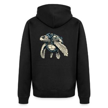 Les tortues se trouvent également dans la mer en tant qu’animaux sauvages - Veste à capuche bio Premium Unisexe - noir - Dos - Nico (187cm)