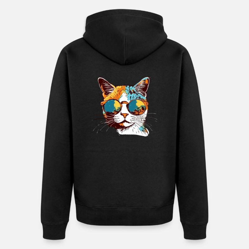 Victor le chat - Veste à capuche bio Premium Unisexe - noir