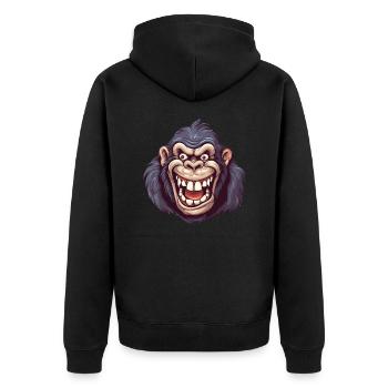 Cri de gorille en colère - Kawaii Primate Design - Veste à capuche bio Premium Unisexe - noir - Dos - Nico (187cm)