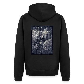 Abatteuse - Moissonneuse-batteuse équipement forestier bois XO750 - Veste à capuche bio Premium Unisexe - noir - Dos - Nico (187cm)
