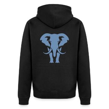 Logo blanc Elephant Silhouette - Veste à capuche bio Premium Unisexe - noir - Dos - Nico (187cm)