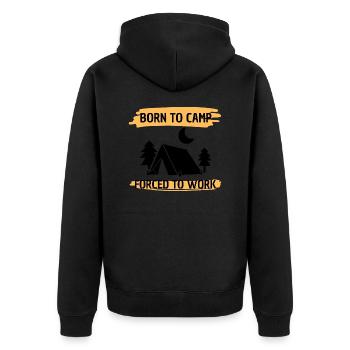 Camping Gift Caravan Camp Tents Motorhome - Unisex Premium Organic Zip Hoodie - black - Back - Nico (187cm)