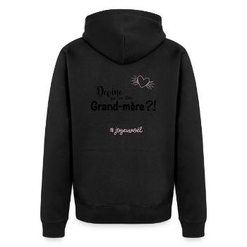 Devine qui va etre grand mere - Veste à capuche bio Premium Unisexe - noir - Dos - Nico (187cm)