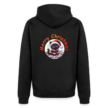 Christmas Cat Fairy Lights - Unisex Premium Bio Zip Hoodie - Schwarz - Hinten - Nico (187cm)