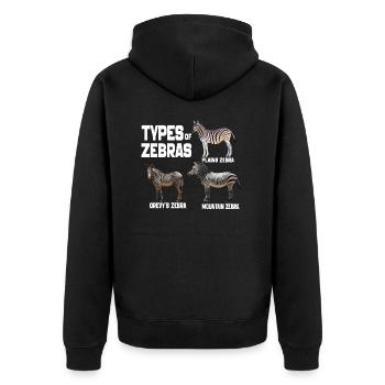 Arten von Zebras, Liste der Zebrarassen Tierliebhaber - Unisex Premium Bio Zip Hoodie - Schwarz - Hinten - Nico (187cm)