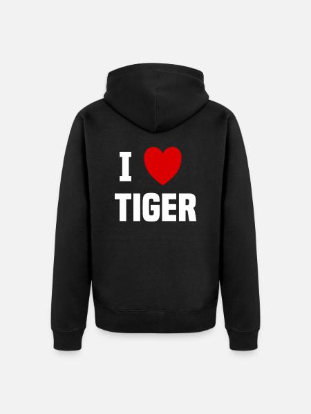 I love Tiger - Unisex Premium Organic Zip Hoodie - black