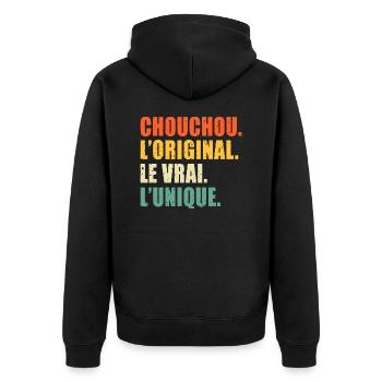 Chouchou L'original Le Vrai L'unique - Veste à capuche bio Premium Unisexe - noir - Dos - Nico (187cm)