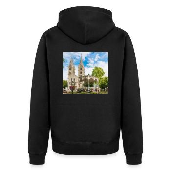 The Munsterkerk (Munsterkerk) in Roermond in the p - Unisex Premium Organic Zip Hoodie - black - Back - Nico (187cm)