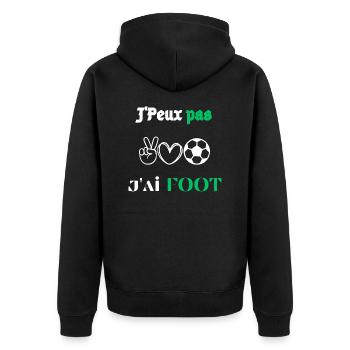 J'Peux pas j'ai Foot - Veste à capuche bio Premium Unisexe - noir - Dos - Nico (187cm)