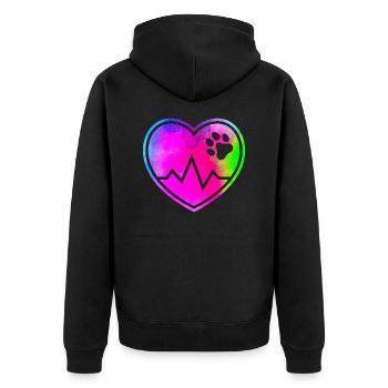 Dog's heart - Unisex Premium Organic Zip Hoodie - black - Back - Nico (187cm)