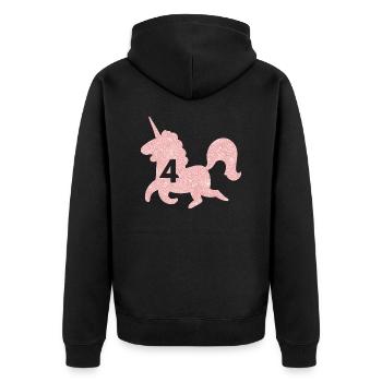 4e anniversaire licorne - Veste à capuche bio Premium Unisexe - noir - Dos - Nico (187cm)
