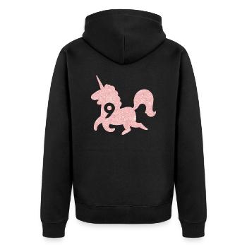 Unicorn 9th Birthday - Unisex Premium Organic Zip Hoodie - black - Back - Nico (187cm)